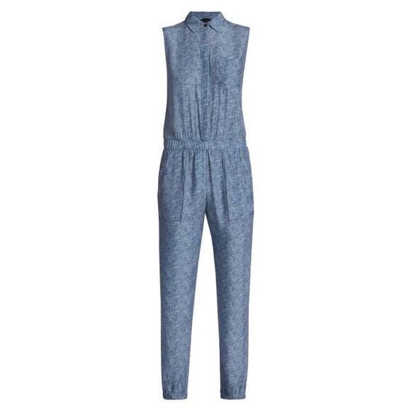 ATM | Silk Chambray Jumpsuit - Picture 4 of 8